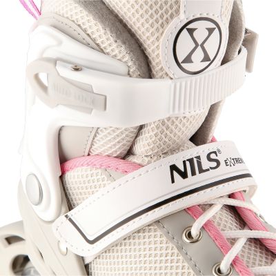 6. NH18188A 2in1 GRAU-ROSA GRÖSSE S (29-33) ROLLENSCHUH MIT HOCKEY-SLIDE NILS EXTREME