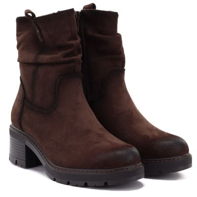 3. Gefütterte Damen-Ankle-Boots, braun, S.Barski HY62-8100