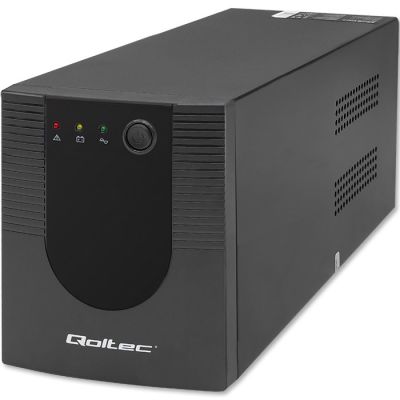 12. Qoltec 53777 USV mit Line-Interactive-Technologie, 2 kVA, 1200 W, 4 Steckdosen