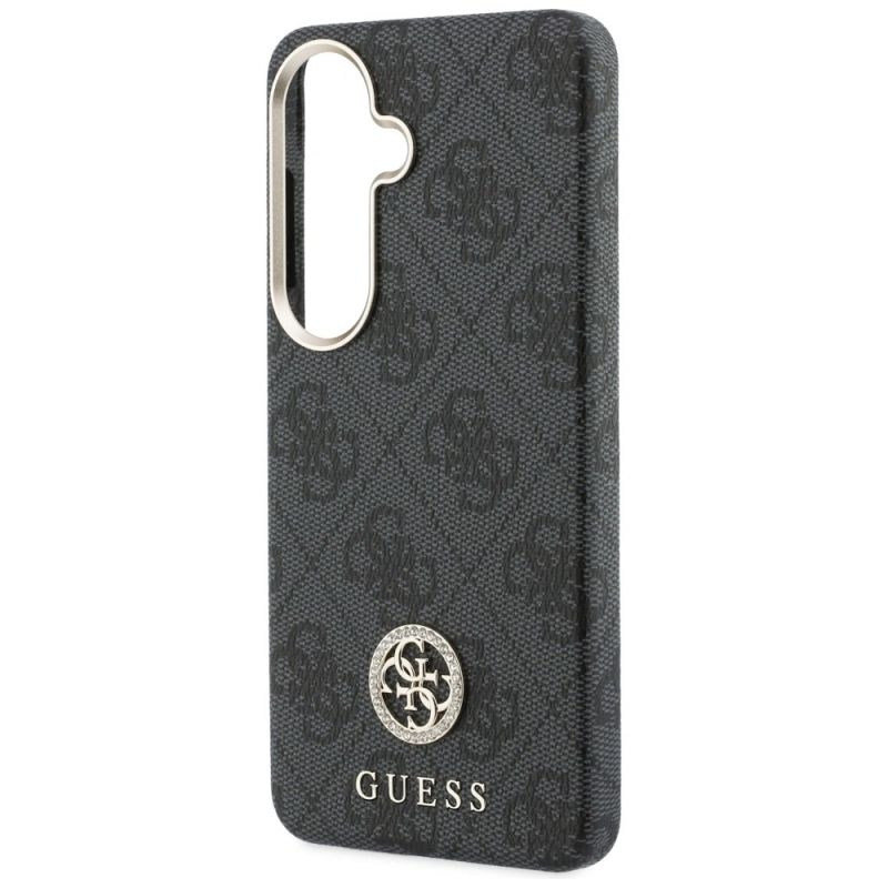 6. Guess 4G Strass-Logo-Hülle mit MagSafe-Funktion für Samsung Galaxy S26+ - Schwarz