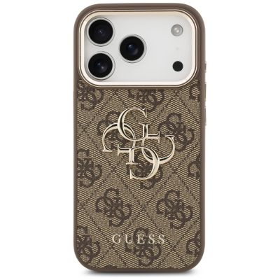 3. Guess 4G Big 4G Classic Logo Hülle für iPhone 17 Pro Max / 18 Pro Max – Braun und Gold