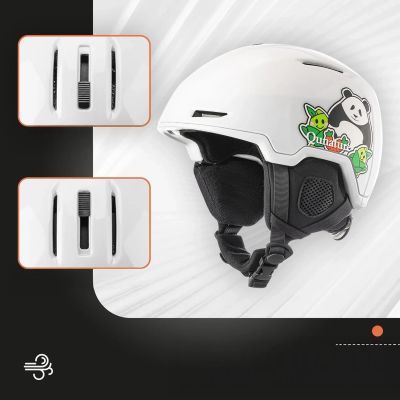 2. Qunature 10130003005 Skihelm mit Ohrenschützern Panda Snowboard für Kinder 54-58 cm - Weiß