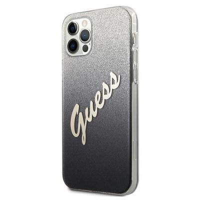 2. Guess GUHCP12LPCUGLSBK iPhone 12 Pro Max 6,7" schwarz/schwarzes Hardcase Glitter Gradient Script