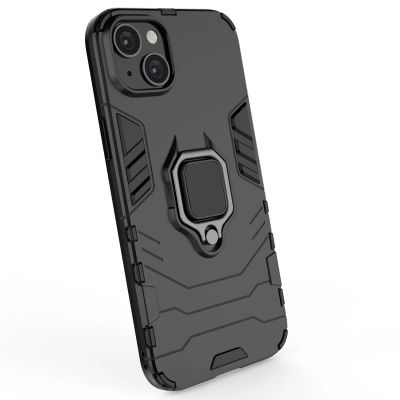 5. Ring Armor Hülle für iPhone 14 gepanzerte Hülle magnetischer Haltering schwarz