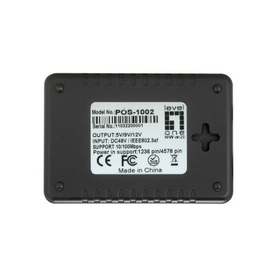 4. LevelOne POS-1002 Netzwerk-Splitter mit PoE-Unterstützung, Schwarz
