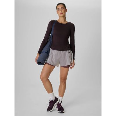 5. Damen-Trainingsshirt mit langen Ärmeln, schmal geschnitten, schnelltrocknend, Größe 4F 4FRAW26TFLOF0733-80S