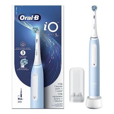 Oral-B Braun iO Series 3N Vibrationszahnbürste für Erwachsene, Hellblau, Weiß