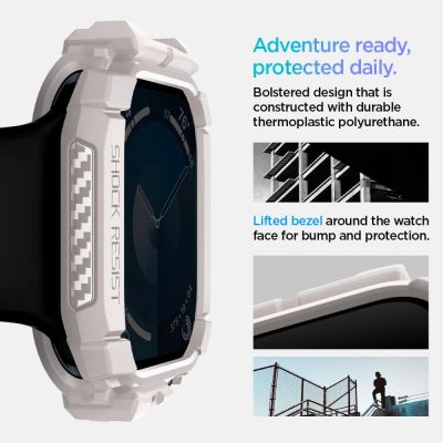 11. Spigen Rugged Armor Armband für Apple Watch 10 46 mm – Beige
