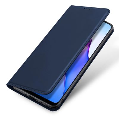 4. Dux Ducis Skin Pro Hülle für Oppo Reno 8 Flip Cover Card Wallet Stand blau