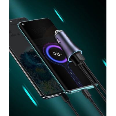 13. Baseus Golden Contactor Pro Quick Charger Auto Ladegerät USB Typ C / USB 40 W Power Delivery 3.0 Quick Charge 4+ SCP FCP AFC + USB Typ C - Lightning Kabel blau (TZCCJD-03)