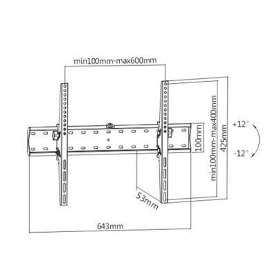 7. GEMBIRD Verstellbare LCD-Halterung 37-70 VESA MAX 600 x 400 mm, bis zu 40 kg