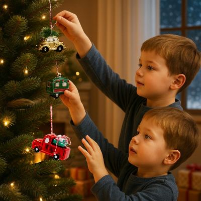 5. Hängende Dekoration Kugel Auto Gold