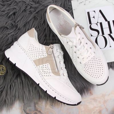 13. Rieker W N6304-80 weiße Lederkeilschuhe