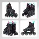 19. Meteor M 34-38 Buzzy Rollschuhe Schwarz/Rosa/Mint