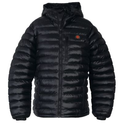 21. GLOVII beheizbare Herrenjacke mit Kapuze, mit Synthetikdaunen gefüttert, XL, schwarz, Akku, Ladegerät und Aufbewahrungstasche, GTMBXL
