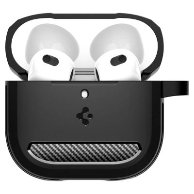 3. Spigen Rugged Armor Hülle für AirPods 4 – Schwarz