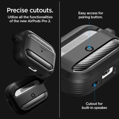 15. Spigen Rugged Armor Hülle für Apple AirPods Pro 1/2 – mattschwarz