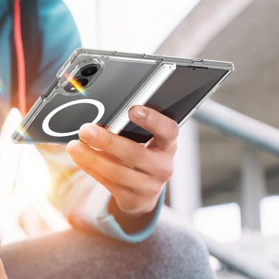 14. Dux Ducis Clin Mag Case für Samsung Galaxy Z Fold 8 Wide, kompatibel mit MagSafe – Transparent