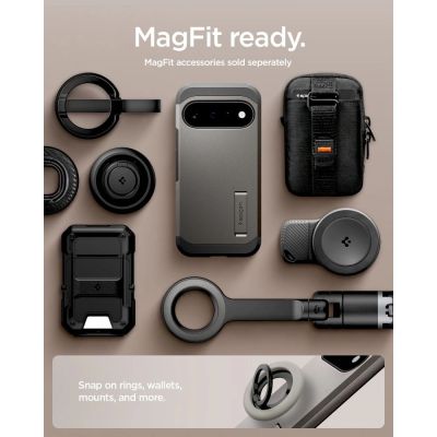 9. Spigen Tough Armor Mag MagSafe Hülle für Google Pixel 11 – Dunkelgrau