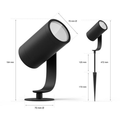 4. Philips Hue Weiß- und Farbambiente Lily Außenstrahler