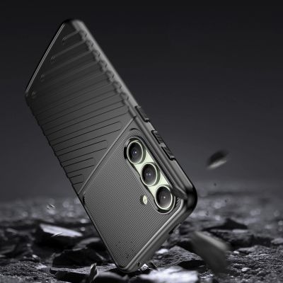 4. Thunder Case Hülle für Samsung Galaxy S24 FE Silikon Panzerhülle - Schwarz