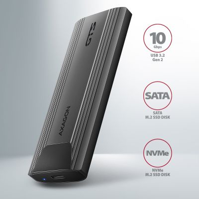 2. Axagon EEM2-GTS2 SSD-Festplattengehäuse Schwarz M.2