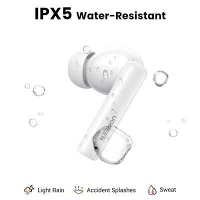 4. Ugreen HiTune T6 kabellose Kopfhörer mit ANC-Funktion + USB-A – USB-C-Kabel – Weiß