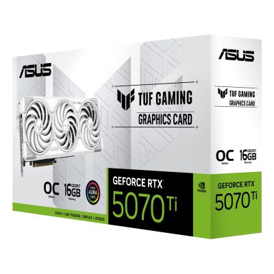 9. ASUS TUF Gaming TUF-RTX5070TI-O16G-WHITE-GAMING NVIDIA GeForce RTX 5070 Ti 16 GB GDDR7