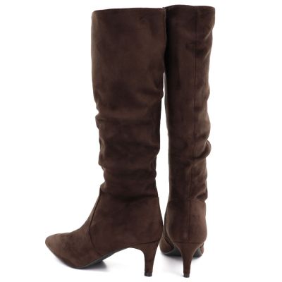 9. Gefütterte Damen-Ankle-Boots mit niedrigem Absatz, Wildleder, braun, Sergio Leone BT-65