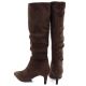 9. Gefütterte Damen-Ankle-Boots mit niedrigem Absatz, Wildleder, braun, Sergio Leone BT-65