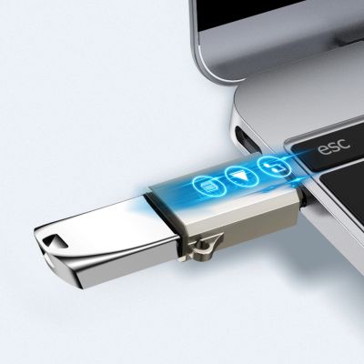 2. Joyroom S-H151 USB-C (männlich) / USB-A (weiblich) Adapter mit Lanyard-Öse – Silber