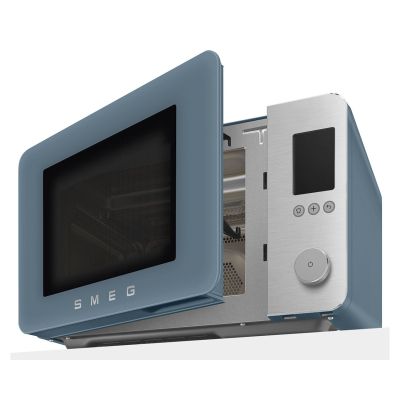 8. Smeg MOC02SBMEU Mikrowelle, blau, Kombi-Mikrowelle für die Arbeitsplatte, 27 l, 900 W
