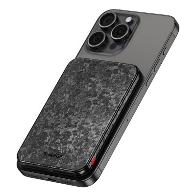 SHARGE YDD-SG-C3TXWXX-HEI Powerbank 5000mAh mit kabelloser Ladefunktion und Carbon