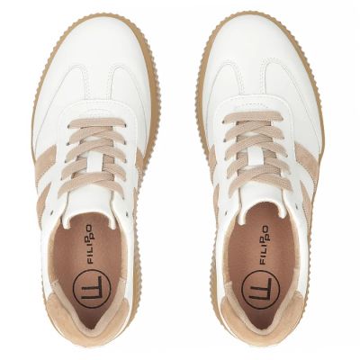 5. Weiße Damen-Plateauschuhe aus Wildleder, Modell Filippo DP6776