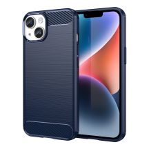 Carbon Case für iPhone 14 Plus flexible Gel-Rückseite blau