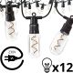 9. Party-Lichterkette für den Außenbereich, 12 Spiralen, 12 LED-Lampen, 6,3 m, 230 V