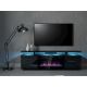 5. EVA TV-Schrank mit elektrischem Kamin 180x40x52 schwarz/glänzend schwarz