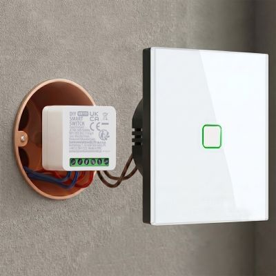 4. GREENBLUE WLAN-Einbaurelais, kompatibel mit Android/iOS/Alexa/Google Home, 100–240 V Wechselstrom, 50/60 Hz, max. 16 A, für 150-W-LED-Lampen GB739