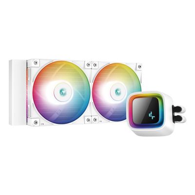 DeepCool LS520 WH All-in-One-Flüssigkeitskühler für Prozessoren, 12 cm, Weiß, 1 Stück.