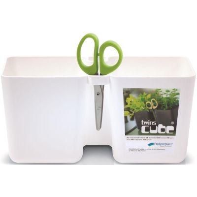 3. TWINS CUBE KRÄUTERTOPF MIT SCHERE WEISS