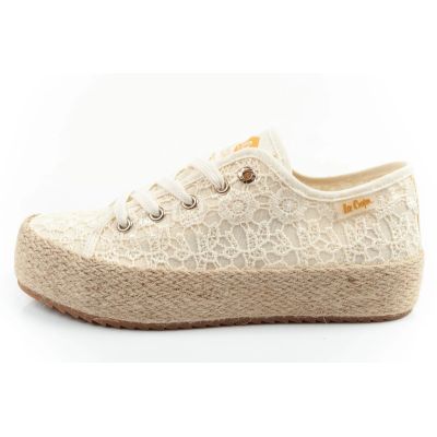 2. Lee Cooper Damen-Sneaker mit Schnürung, beige Plateau
