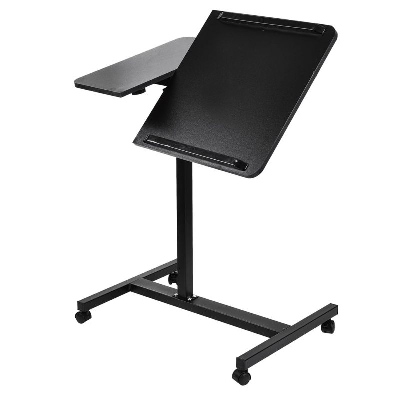 4. MACLEAN Mobiler Schreibtisch-/Laptopständer, Schwarz, Höhenverstellbar 59–89 cm, max. 30 kg MC-121 B