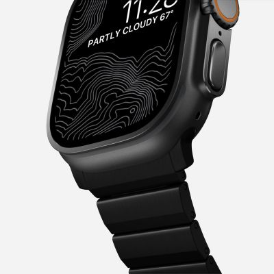 8. NOMAD Titanarmband – Titanarmband für Apple Watch 46 mm/49 mm (schwarze Hardware) V2