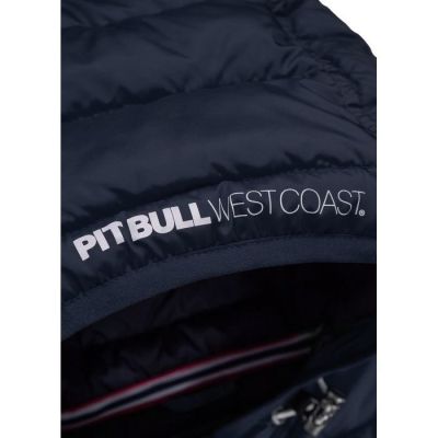 4. Pit Bull West Coast Wattierte Herren-Winterjacke Seacoast, Marineblau mit Kapuze