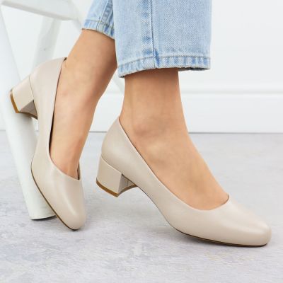 5. Beige Sergio Leone PB291 Pumps mit Blockabsatz