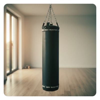 17. PREMIUM Boxsack + Ring SBRX Schwarz Leer - 150 cm | DBX Bushido