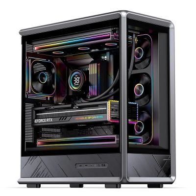 10. Jonsbo D401 PC- , Midi-Tower, ATX, gehärtetes Glas - schwarz