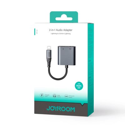 5. Joyroom SY-L01 Lightning zu Lightning / 3,5-mm-Miniklinken-DAC-Adapter 2in1 – Schwarz
