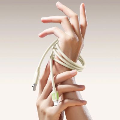 5. Joyroom S-A53 3A USB-A - Lightning Kabel mit fluoreszierender Spitze 1,2 m - Beige