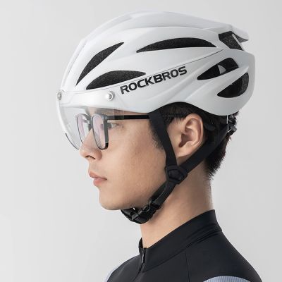 5. Rockbros Fahrradhelm mit Visier, abnehmbarer UV-Schutzbrille, Unisex – Braun